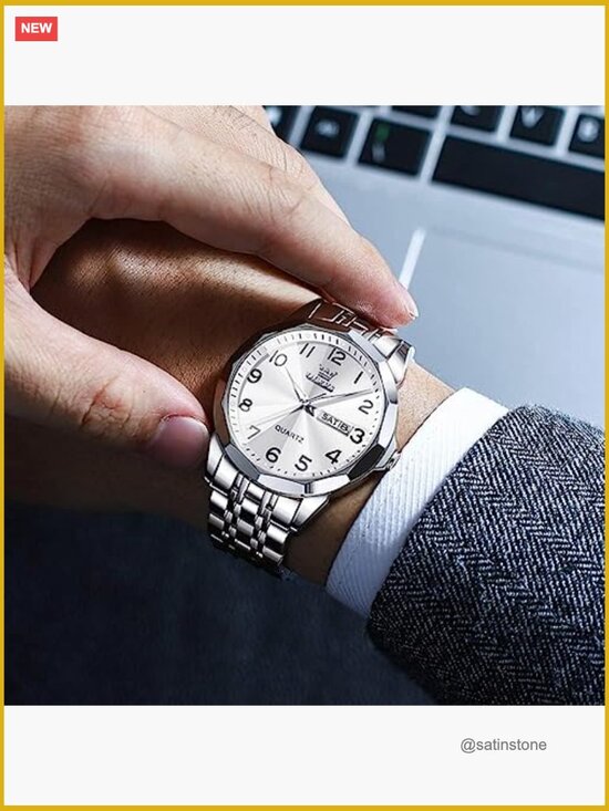 Unisex Diamond Luxury Analog Quartz Watch Luminous Date Stainless Steel main image 6